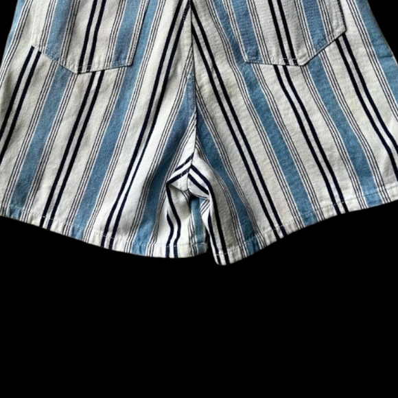 Chic Blue and White Striped Shorts - Picture 3 of 4